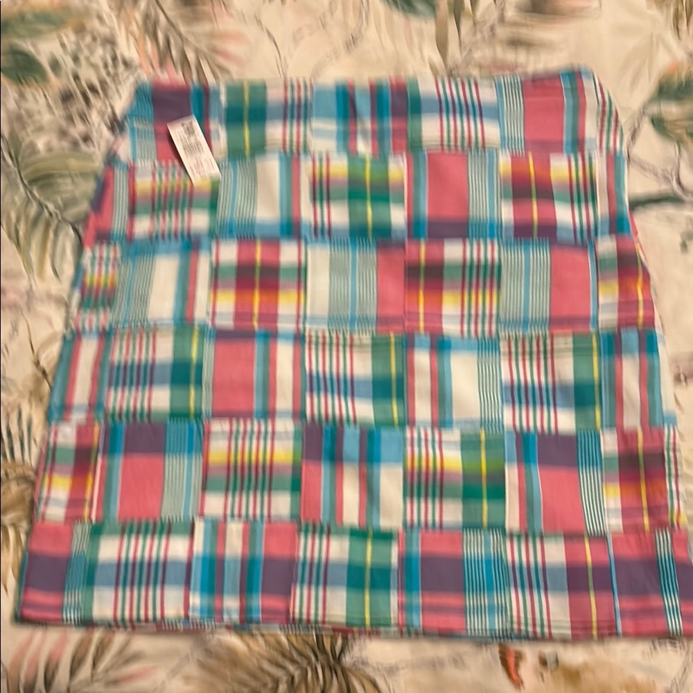 Talbots Blue and Red Mini Pencil Skirt Casual